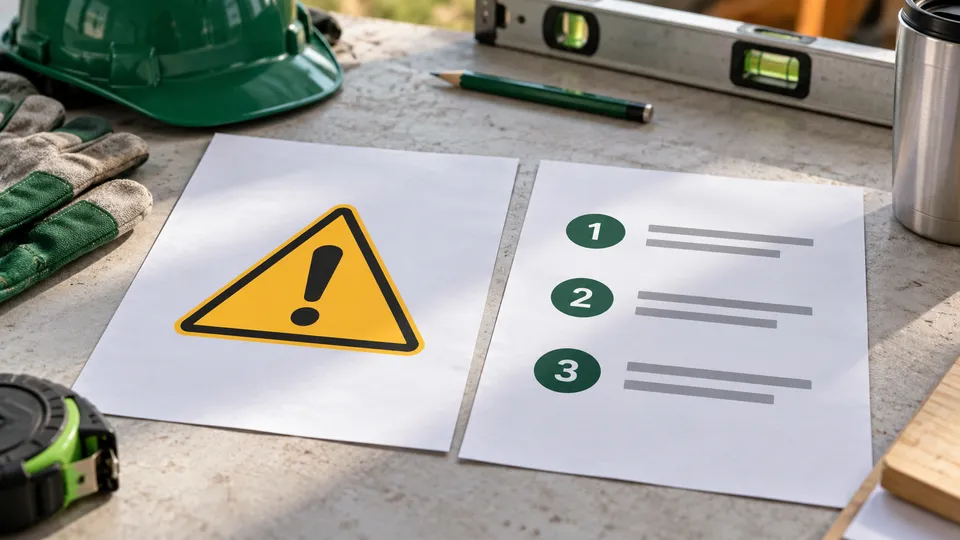 Hazard assessment and work sequence documents side by side